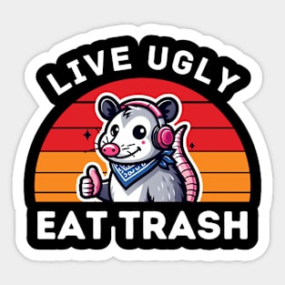 Live Ugly Fake Your Death - Retro Sticker